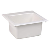 MUSTEE 15 in. x 15 in. Fiberglass Self-Rimming Bar Sink in White