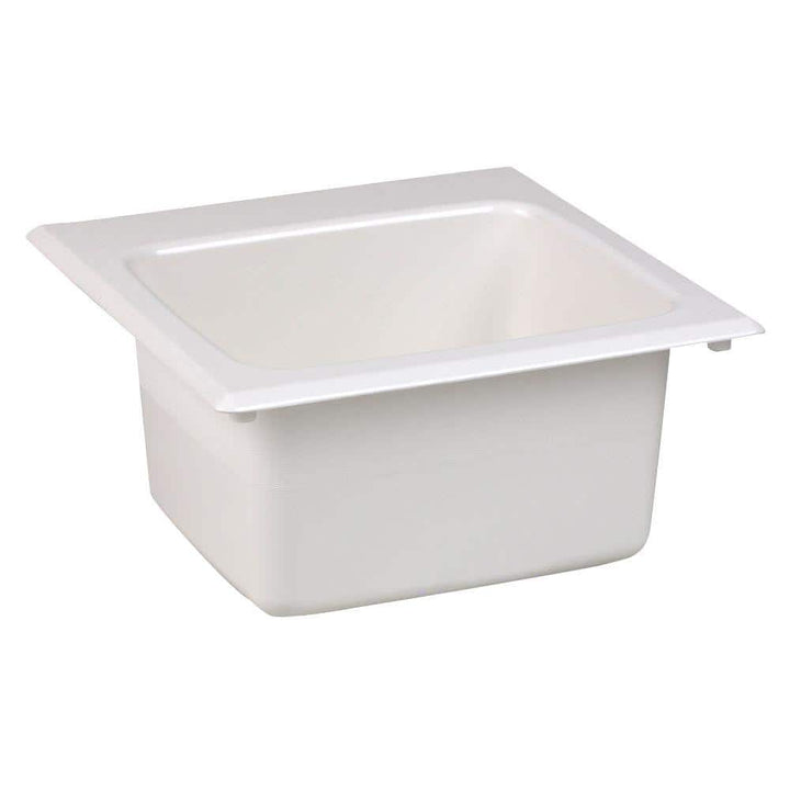 MUSTEE 15 in. x 15 in. Fiberglass Self-Rimming Bar Sink in White