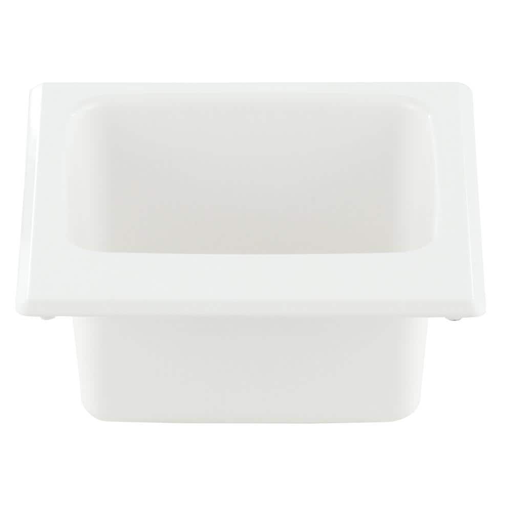 MUSTEE 15 in. x 15 in. Fiberglass Self-Rimming Bar Sink in White