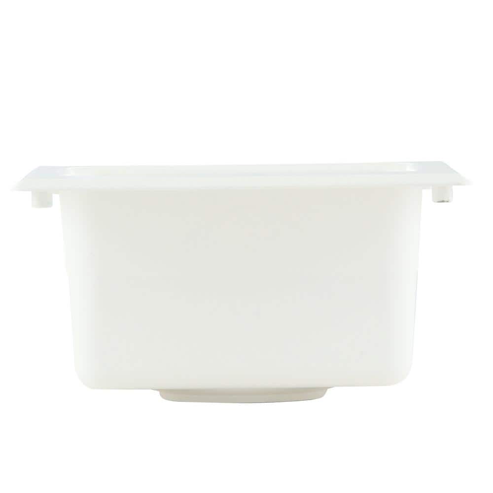 MUSTEE 15 in. x 15 in. Fiberglass Self-Rimming Bar Sink in White