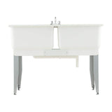 MUSTEE 46 in. x 34 in. Plastic Laundry Tub with Chrome Faucet