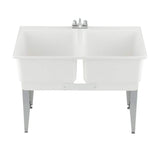 MUSTEE 46 in. x 34 in. Plastic Laundry Tub with Chrome Faucet