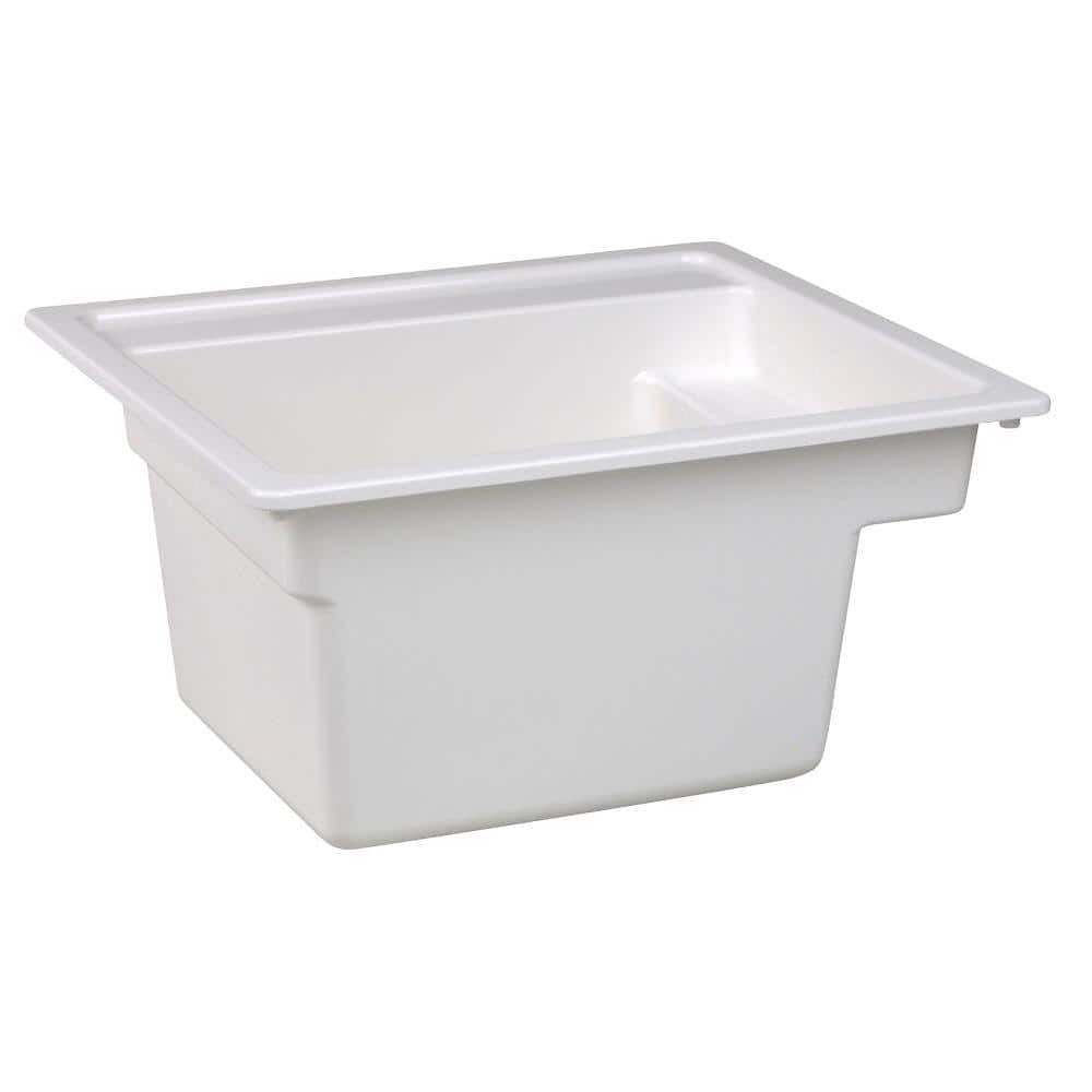 MUSTEE Vector 22 x 25 Inch Fiberglass Self-Rimming Utility Sink in White