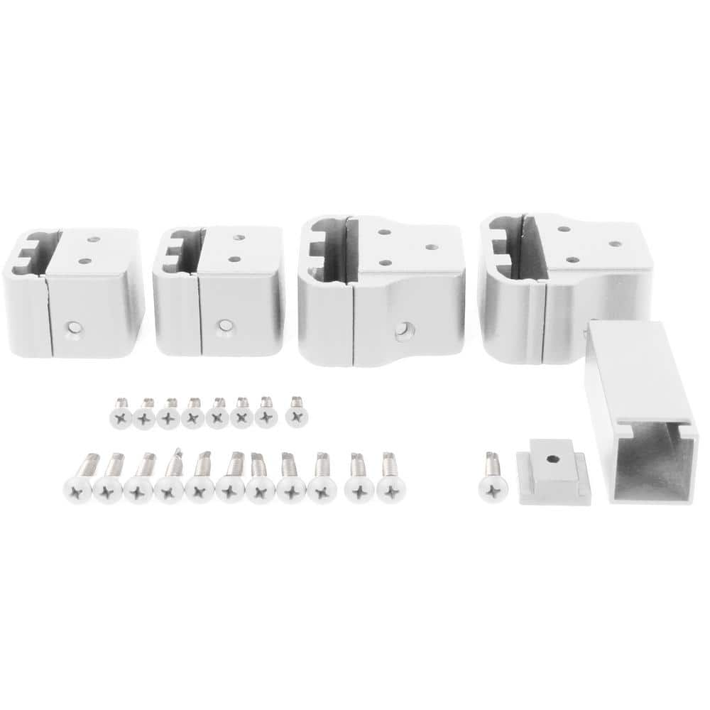 NewTechWood Allure Aluminum Preassembled White Rail Angled Bracket