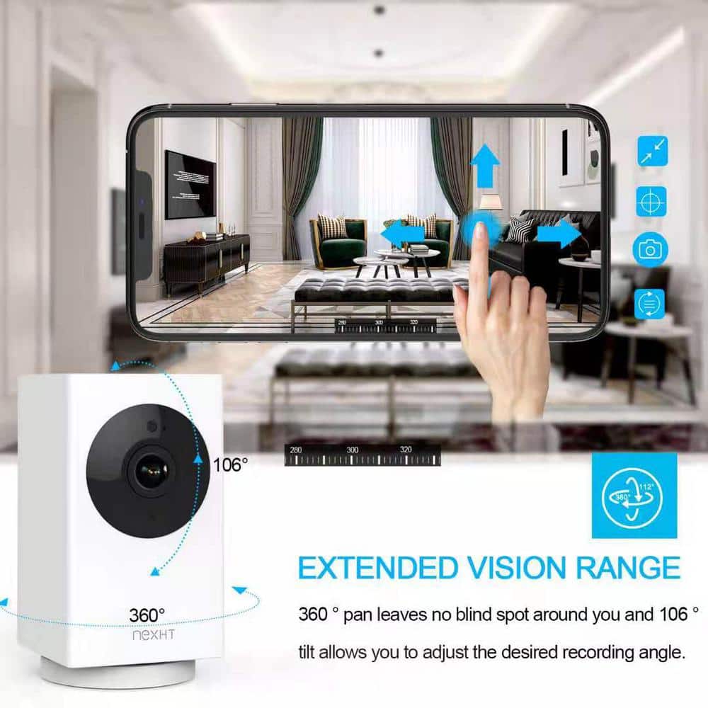 NexHT WiFi 1080p Wireless Security Camera with Night Vision, 2-Way Audio, Cloud Storage, Auto Track Pan/Tilt/Zoom (4-Pack)