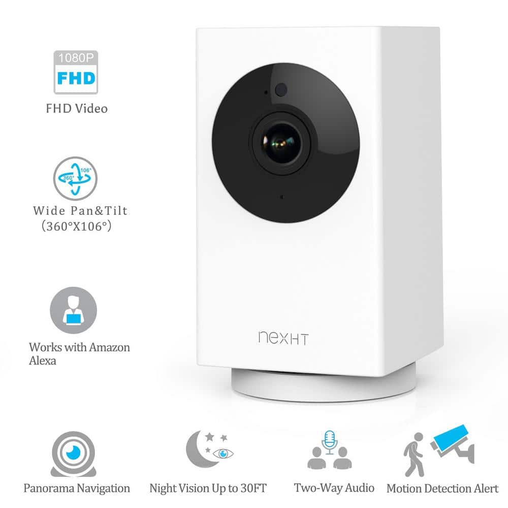 NexHT WiFi 1080p Wireless Security Camera with Night Vision, 2-Way Audio, Cloud Storage, Auto Track Pan/Tilt/Zoom (4-Pack)