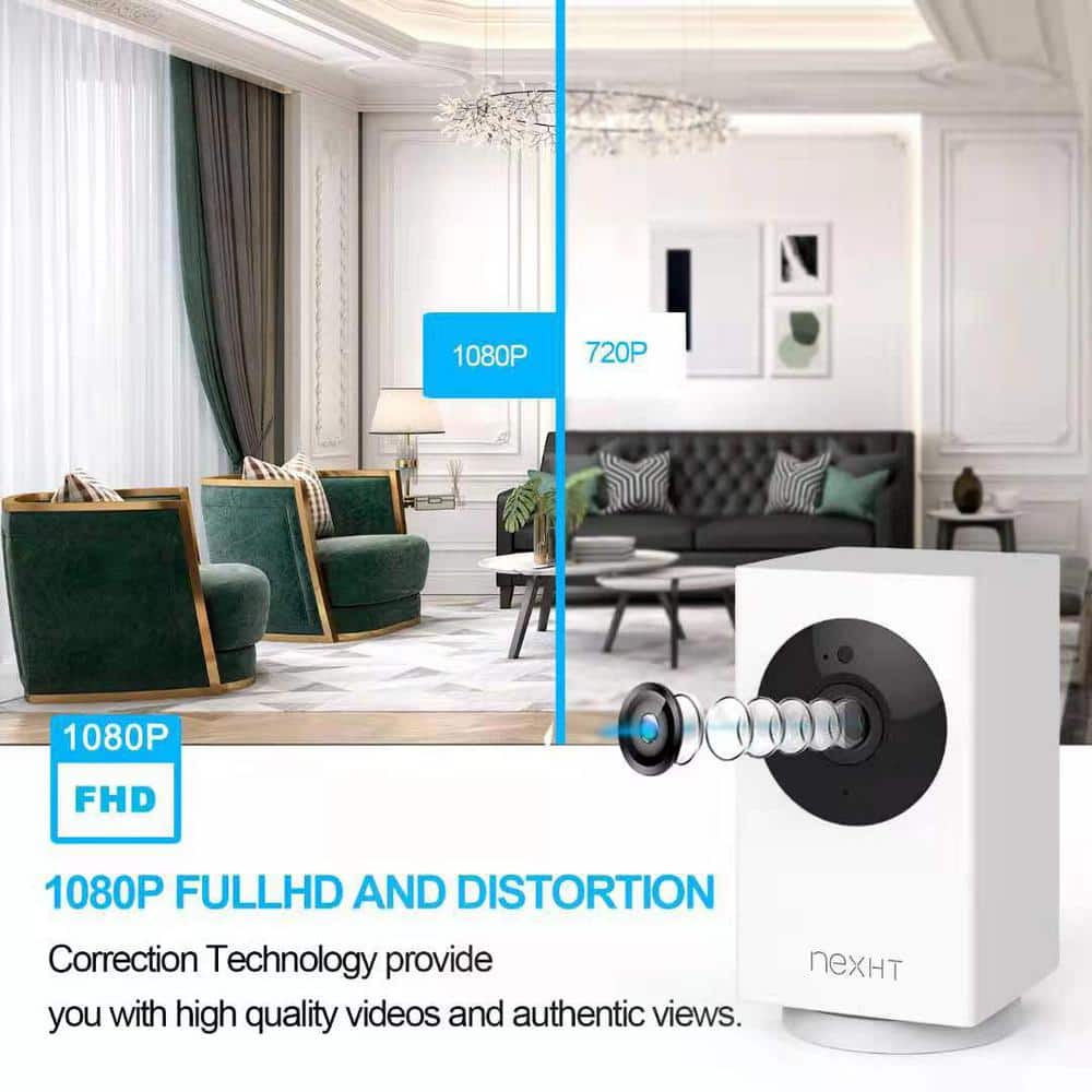 NexHT WiFi 1080p Wireless Security Camera with Night Vision, 2-Way Audio, Cloud Storage, Auto Track Pan/Tilt/Zoom (4-Pack)