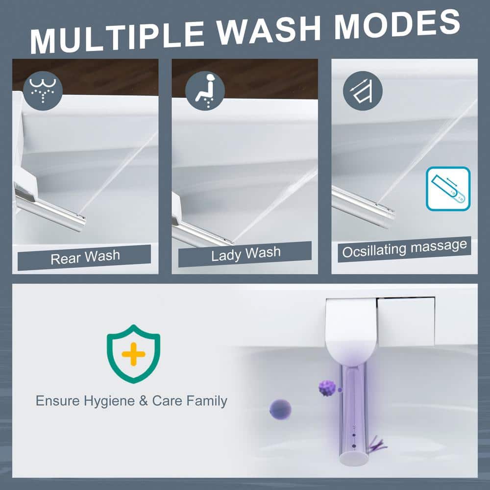 Casta Diva Elongated Electric Smart Bidet Toilet 1.28GPF with Heated Seat and Foot Sensor