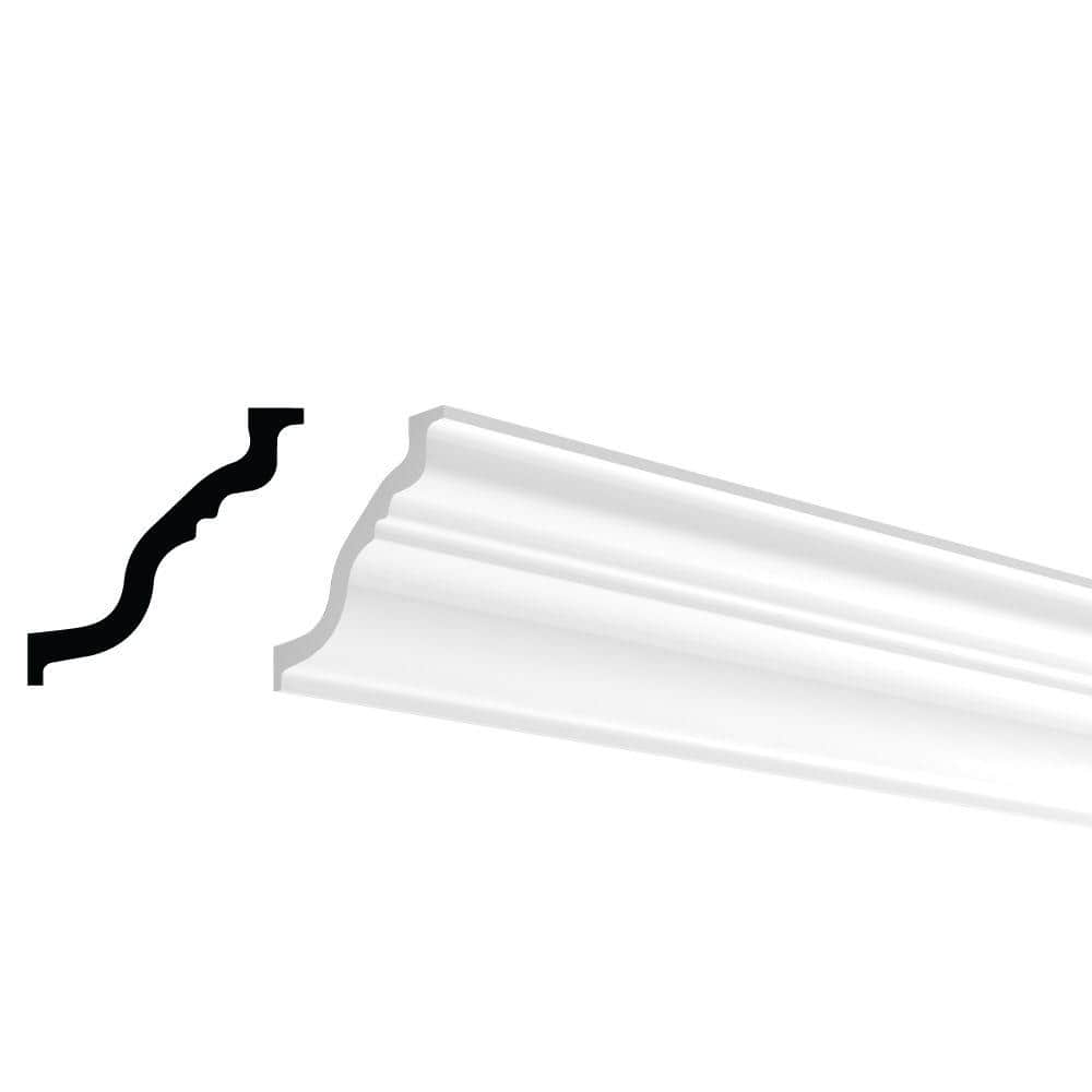 Nomastyl 1-1/2 in. x 8-3/4 in. x 78-3/4 in. Polystyrene Crown Moulding
