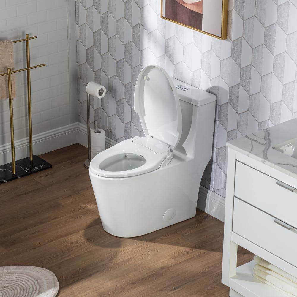 Casta Diva Elongated Bidet Toilet Combo Dual Flush in White