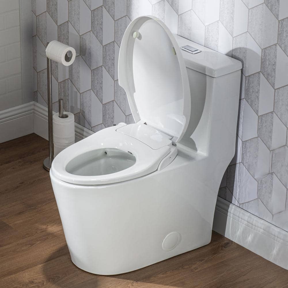 Casta Diva Elongated Bidet Toilet Combo Dual Flush in White