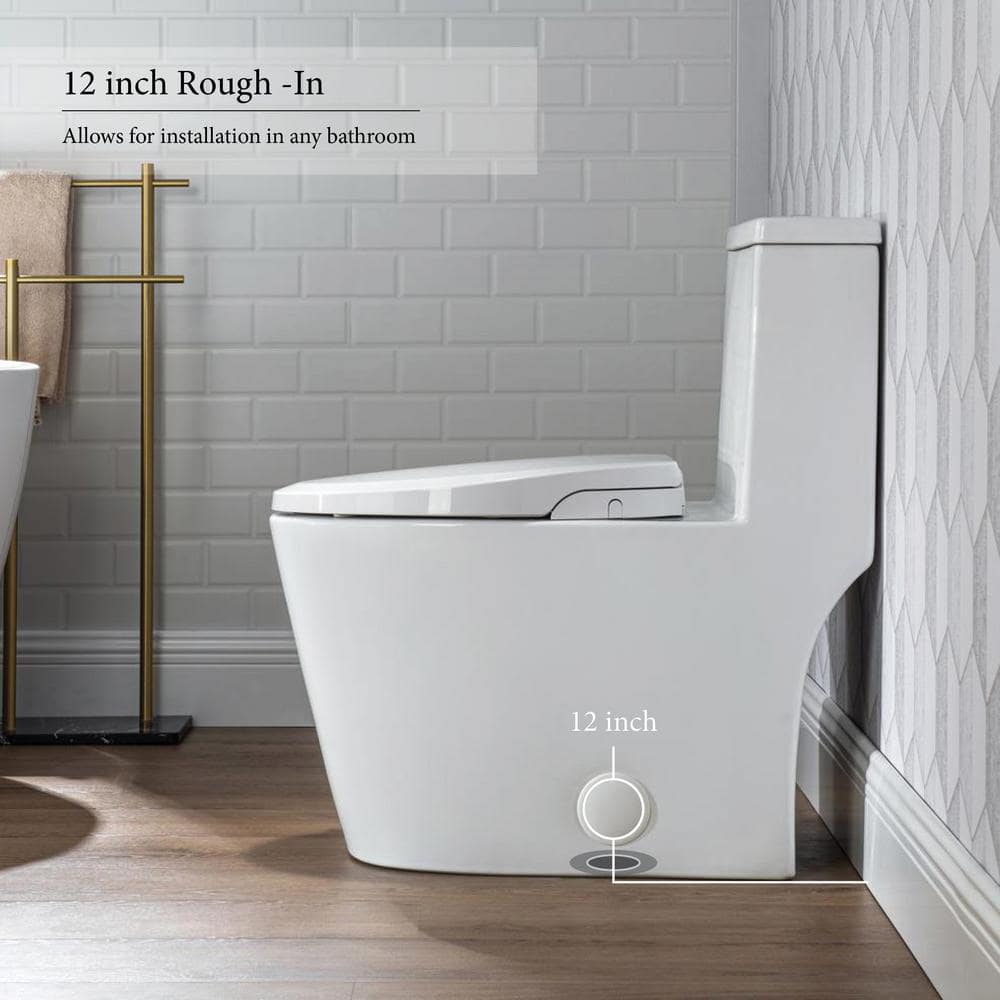 Casta Diva Elongated Bidet Toilet Combo Dual Flush in White