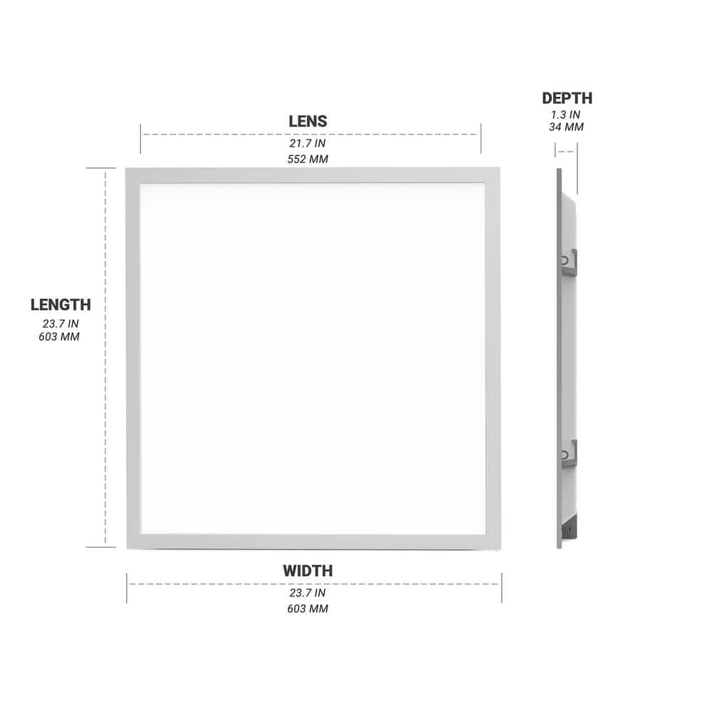 NuWatt 2 ft. x 2 ft. Drop Ceiling Backlit Integrated LED Panel 5CCT 30K-65K Color & Lumens Selectable Dimmable 120-277V (4-PK)