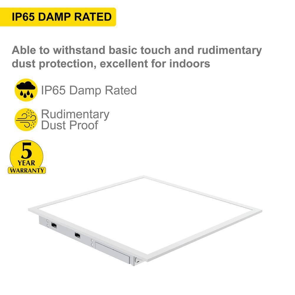 NuWatt 2 ft. x 2 ft. Integrated Backlit LED Panel Internal Driver Drop in Ceiling 4400 Lumen Dimmable 3500K 120-277V (4-Pack)