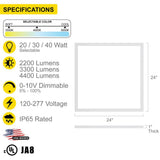 NuWatt 2 ft. x 2 ft. Integrated Backlit LED Panel Internal Driver Drop in Ceiling 4400 Lumen Dimmable 3500K 120-277V (4-Pack)