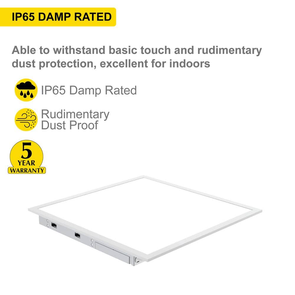 NuWatt 2 ft. x 2 ft. Integrated Backlit LED Panel Internal Driver Drop in Ceiling 4400 Lumen Dimmable 4000K 120-277V (4-Pack)