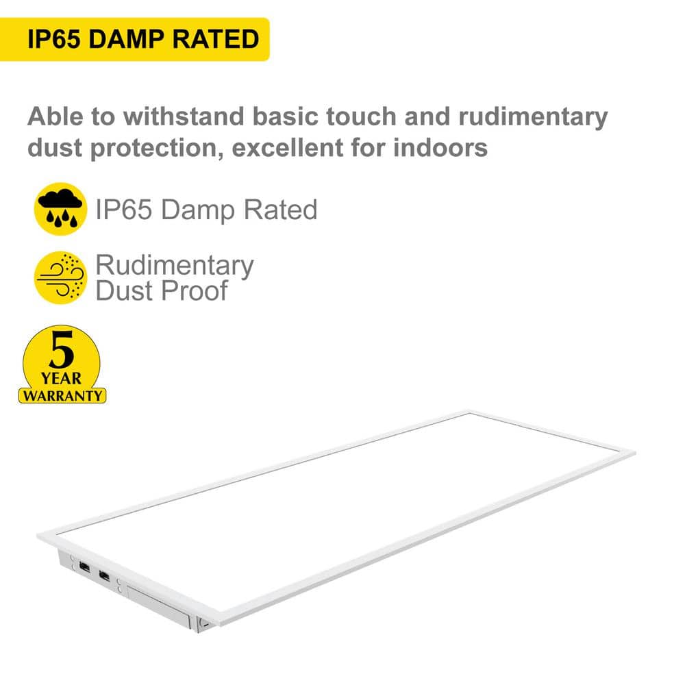 NuWatt 2 ft. x 4 ft. Integrated Backlit LED Panel Internal Driver Drop in Ceiling 5500 Lumen Dimmable 3500K 120-277V (4-Pack)