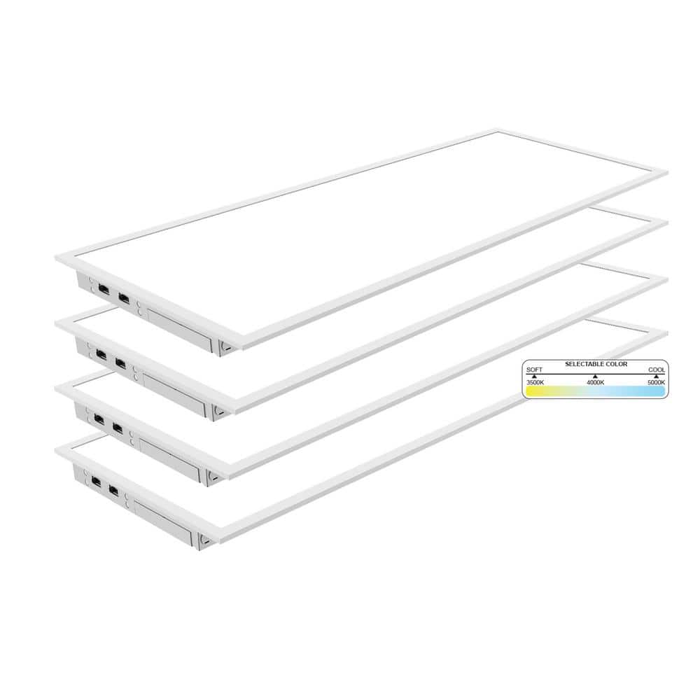 NuWatt 2 ft. x 4 ft. Integrated Backlit LED Panel Internal Driver Drop in Ceiling 5500 Lumen Dimmable 3500K 120-277V (4-Pack)