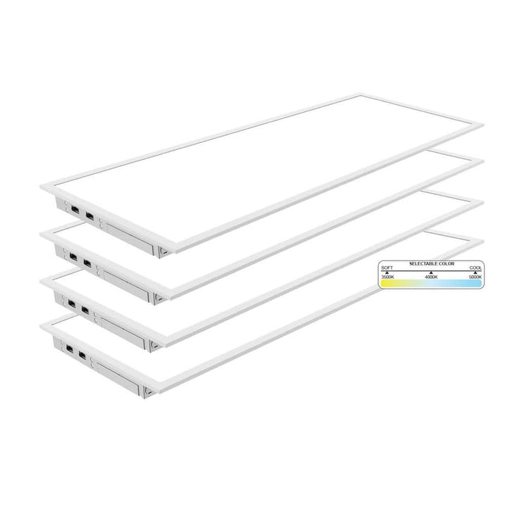 NuWatt 2 ft. x 4 ft. Integrated Backlit LED Panel Internal Driver Drop in Ceiling 5500 Lumen Dimmable 5000K 120-277V (4-Pack)