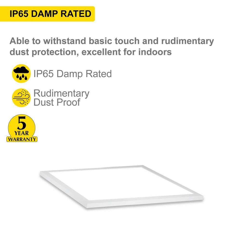 NuWatt 1 ft. x 1 ft. 120V Surface Mount Integrated LED Panel Internal Driver 1500LM, 5CCT 2700K to 5000K, Triac Dimmable (4PK)