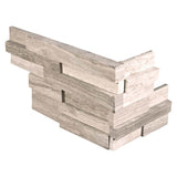 White Oak 3D Ledger Panel 6 in. x 24 in. Honed Marble Wall Tile (10 Cases / 60 sq. ft. Pallet)