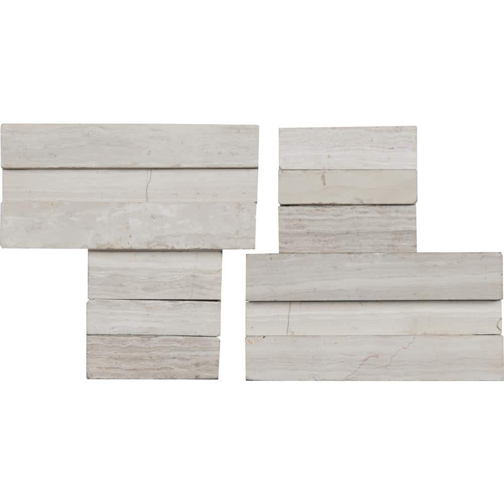 MSI White Oak 3D Ledger Corner 6 in. x 6 in. Honed Marble Wall Tile (2.5 sq. ft./Case)