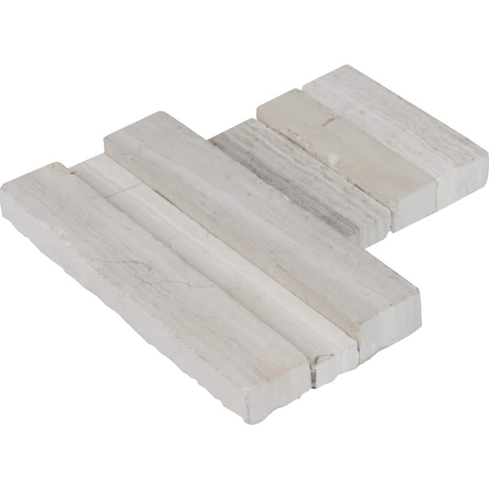 MSI White Oak 3D Ledger Corner 6 in. x 6 in. Honed Marble Wall Tile (2.5 sq. ft./Case)