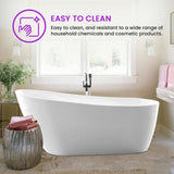 Vanity Art Bourges 55 in. Acrylic Flatbottom Bathtub in White/Oil Rubbed Bronze