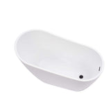 Vanity Art Bourges 55 in. Acrylic Flatbottom Bathtub in White/Oil Rubbed Bronze