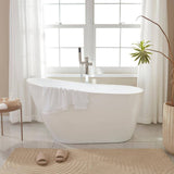 Vanity Art Bourges 55 in. Acrylic Flatbottom Bathtub in White/Oil Rubbed Bronze
