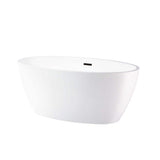 Vanity Art Amiens 69 in. x 40 in. Acrylic Flatbottom Freestanding Soaking Bathtub with Center Drain in White/Oil Rubbed Bronze