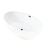 Vanity Art Amiens 69 in. x 40 in. Acrylic Flatbottom Freestanding Soaking Bathtub with Center Drain in White/Oil Rubbed Bronze