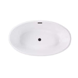 Vanity Art Amiens 69 in. x 40 in. Acrylic Flatbottom Freestanding Soaking Bathtub with Center Drain in White/Oil Rubbed Bronze