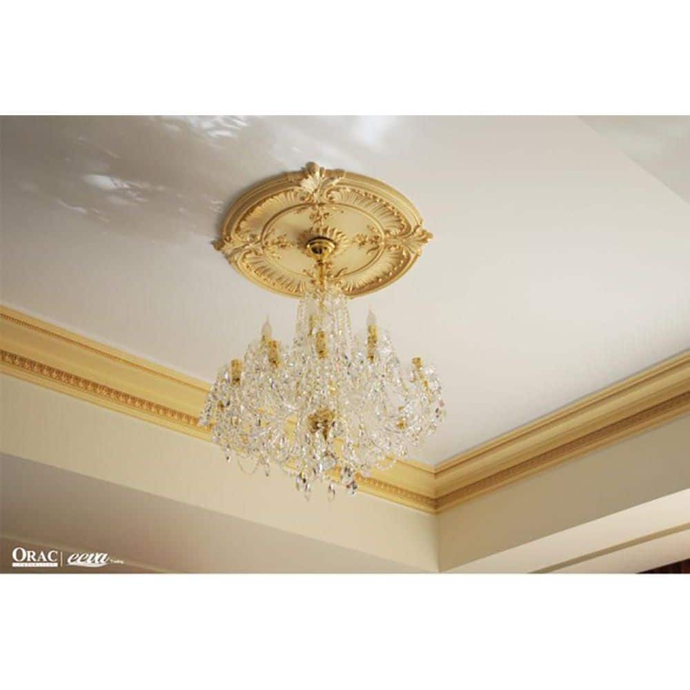 ORAC DECOR 4-3/8 in. x 4-5/8 in. x 78-3/4 in. Dentil Primed White High Density Polyurethane Crown Moulding