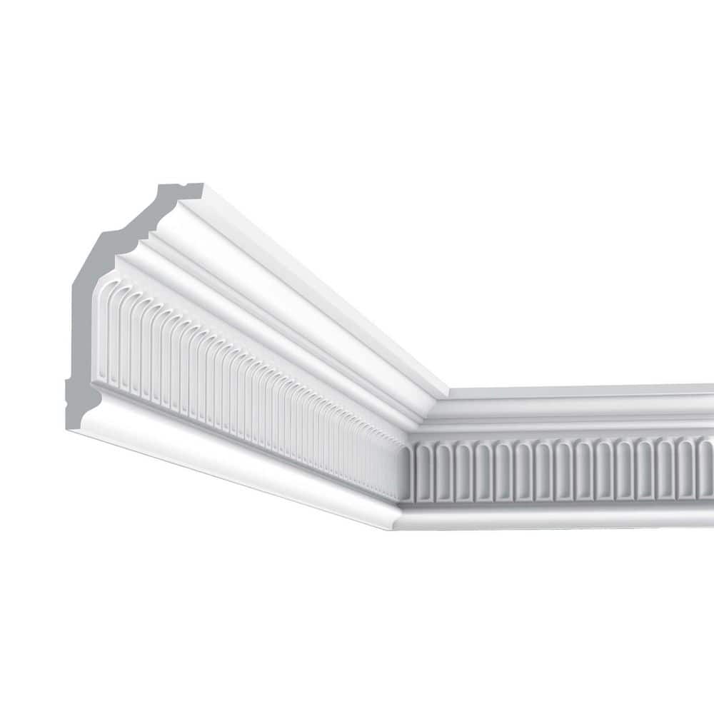 ORAC DECOR 4-3/4 in. x 2-7/8 in. x 78-3/4 in. Primed White High Density Polyurethane Crown Moulding (10-Pack)