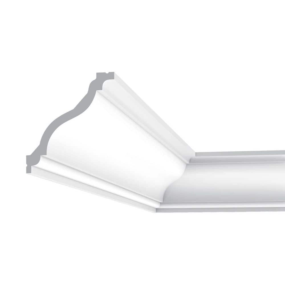 ORAC DECOR 4-3/8 in. x 4-3/4 in. x 78-3/4 in. Primed White Plain Polyurethane Crown Moulding (13-Pack)