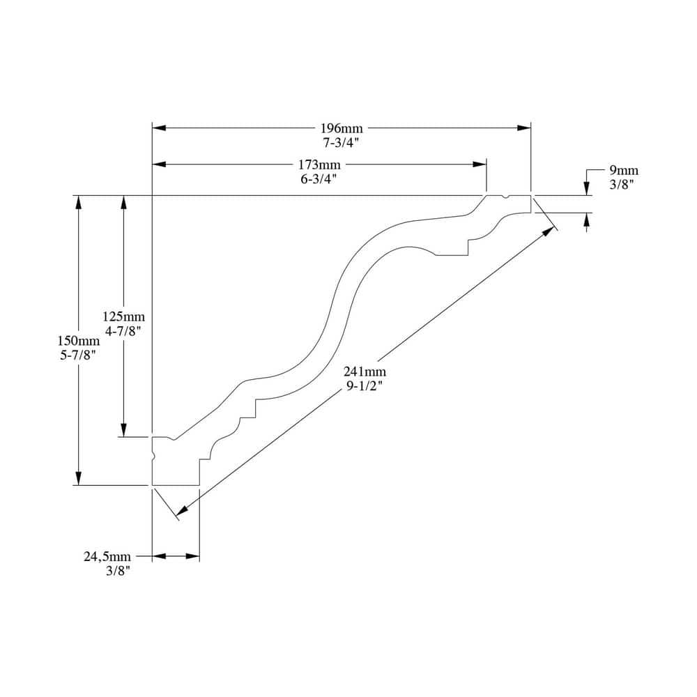 ORAC DECOR 7-3/4 in. x 5-7/8 in. x 78-3/4 in. Primed White Plain Polyurethane Crown Moulding