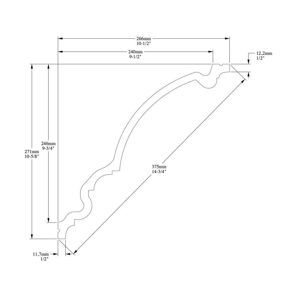 ORAC DECOR 10-1/2 in. x 10-5/8 in. x 78-3/4 in. Primed White Plain Polyurethane Crown Moulding