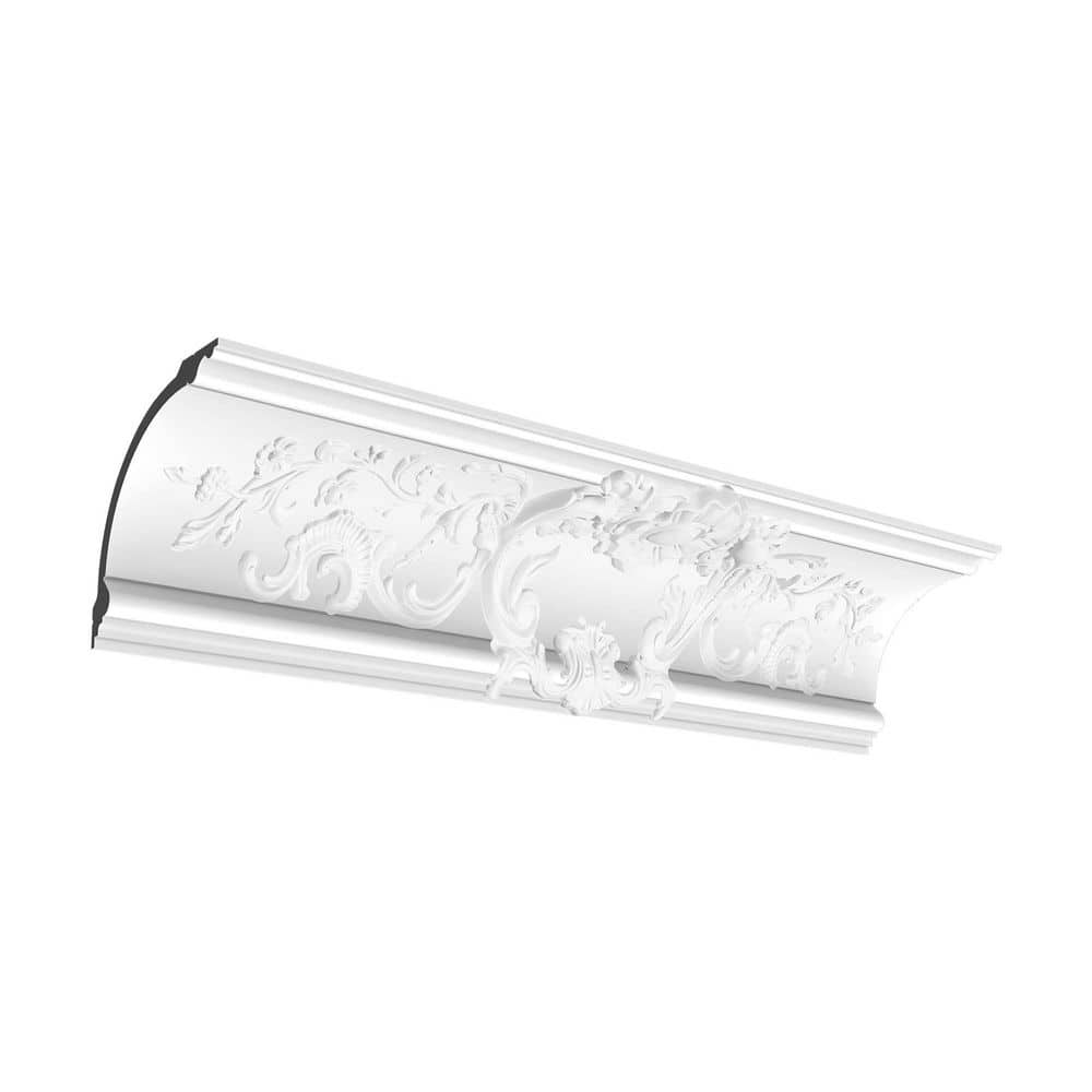 ORAC DECOR 7-1/4 in. x 7-1/4 in. x 78-3/4 in. Acanthus Leaves Primed White High Density Polyurethane Crown Moulding