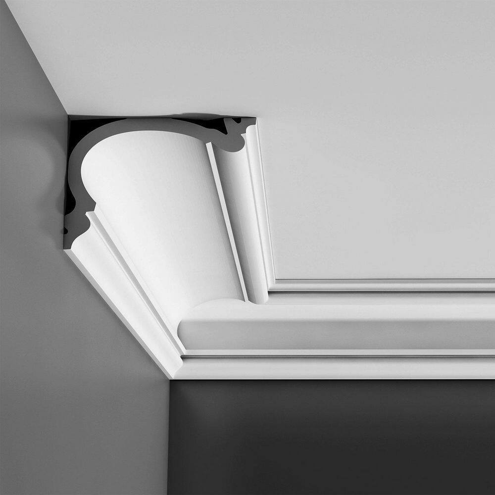 ORAC DECOR 7-1/2 in. x 5-1/2 in. x 78-3/4 in. Primed White Plain Polyurethane Crown Moulding (10-Pack)