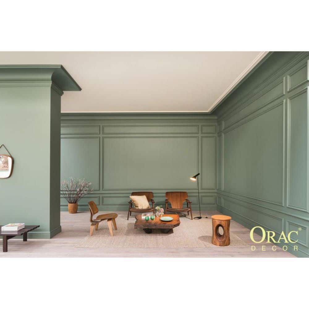 ORAC DECOR 7-1/2 in. x 5-1/2 in. x 78-3/4 in. Primed White Plain Polyurethane Crown Moulding (10-Pack)