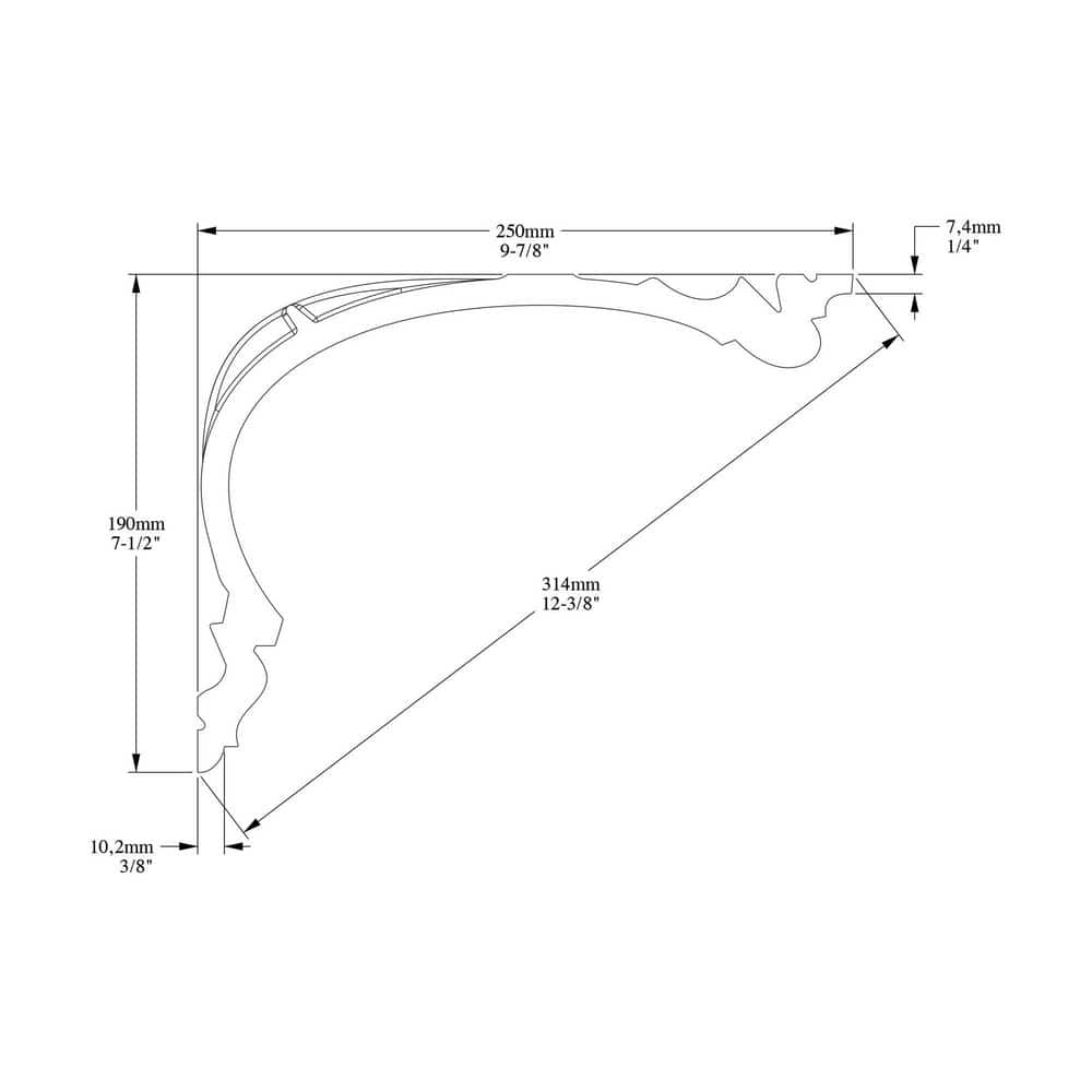 ORAC DECOR 9-7/8 in. x 7-1/2 in. x 78-3/4 in. Primed White Plain Polyurethane Crown Moulding (6-Pack)