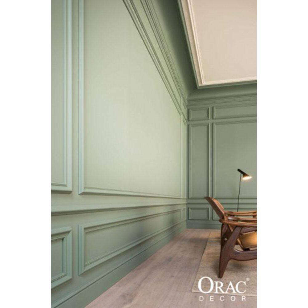 ORAC DECOR 13-3/4 in. x 10-3/4 in. x 78-3/4 in. Primed White Plain Polyurethane Crown Moulding (4-Pack)