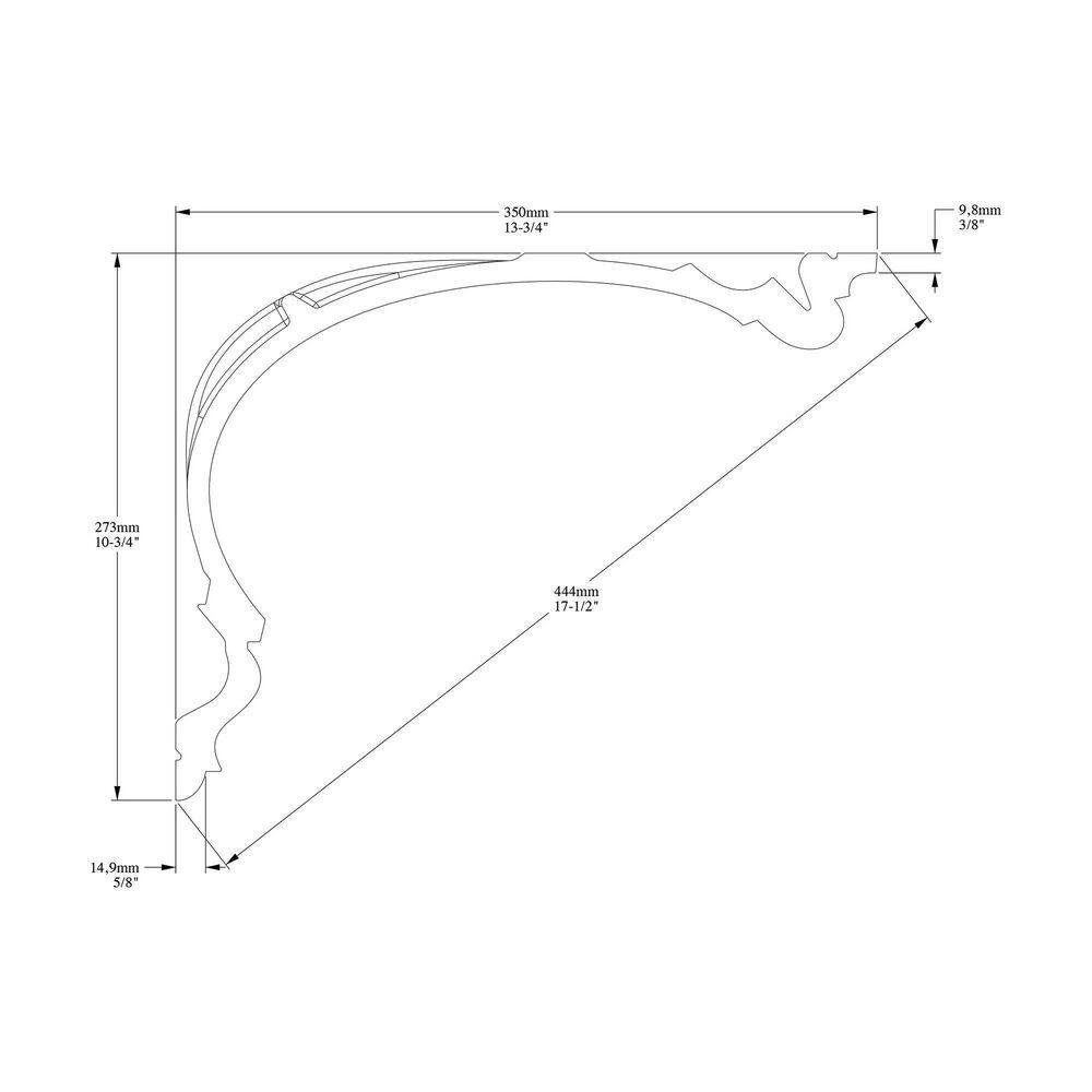 ORAC DECOR 13-3/4 in. x 10-3/4 in. x 78-3/4 in. Primed White Plain Polyurethane Crown Moulding (4-Pack)