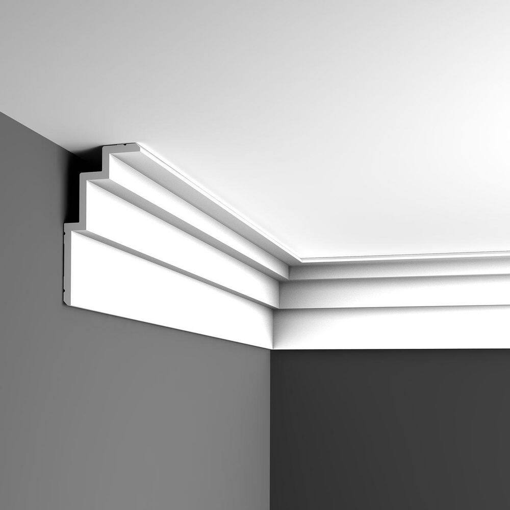 ORAC DECOR 7-1/2 in. x 3-7/8 in. x 78-3/4 in. Primed White Plain Polyurethane Crown Moulding (10-Pack)