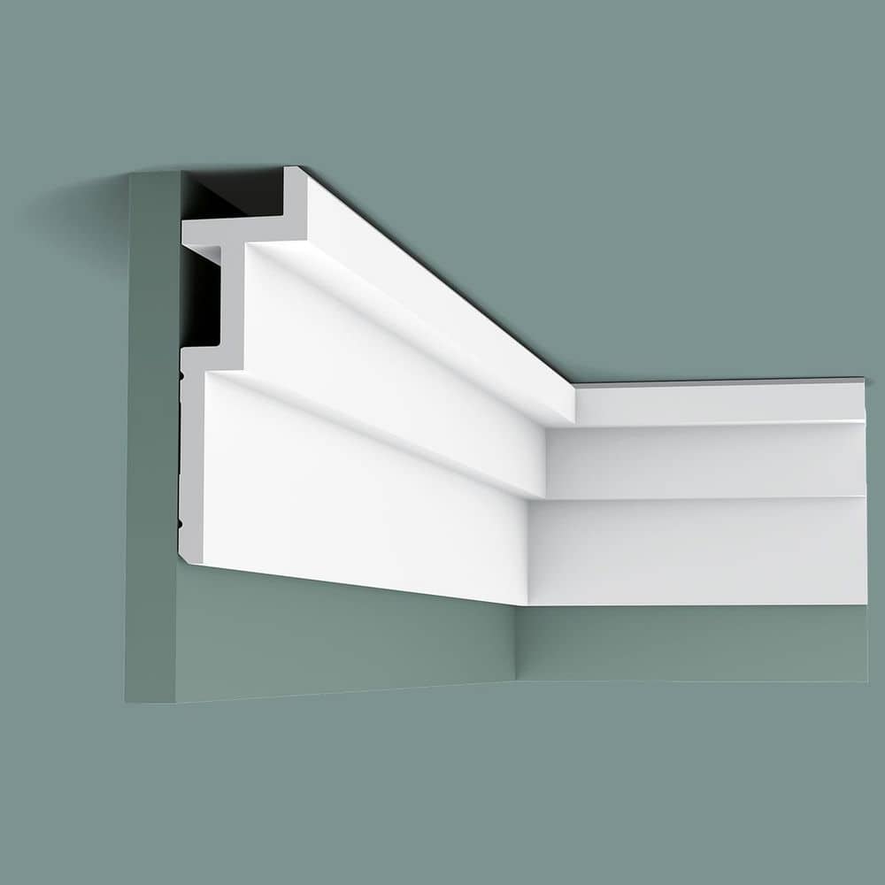 ORAC DECOR 2 in. x 7-1/4 in. x 78-3/4 in. Primed White Plain Polyurethane Crown Moulding