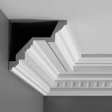 ORAC DECOR 6-1/2 in. x 7-5/8 in. x 78-3/4 in. Dentil Primed White High Density Polyurethane Crown Moulding