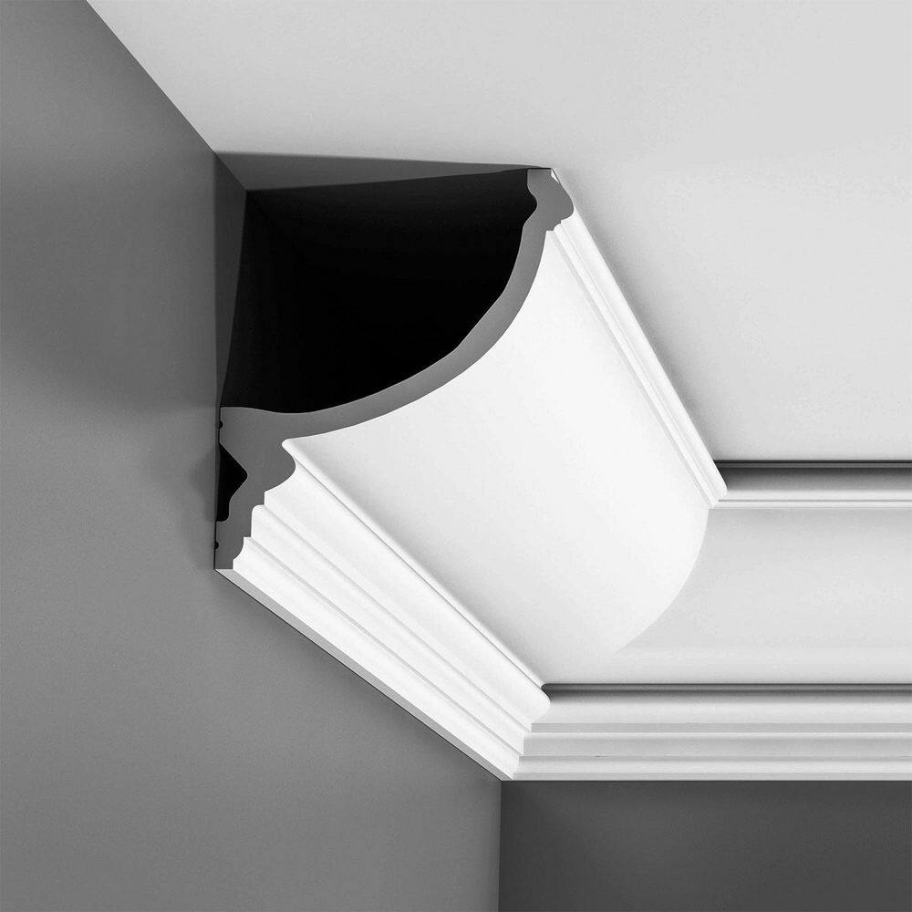 ORAC DECOR 5-3/4 in. x 6-3/4 in. x 78-3/4 in. Primed White Plain Polyurethane Crown Moulding (10-Pack)