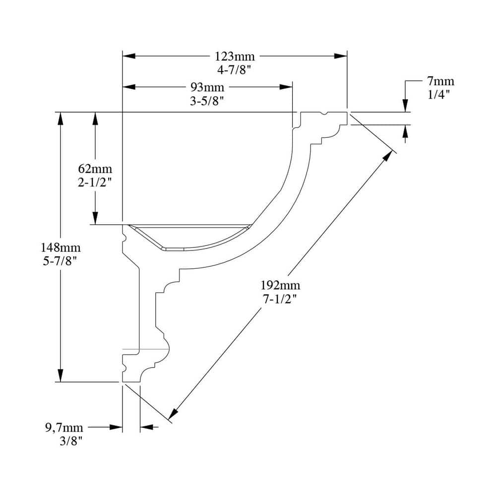ORAC DECOR 4-7/8 in. x 5-7/8 in. x 78-3/4 in. Primed White Plain Polyurethane Crown Moulding (12-Pack)