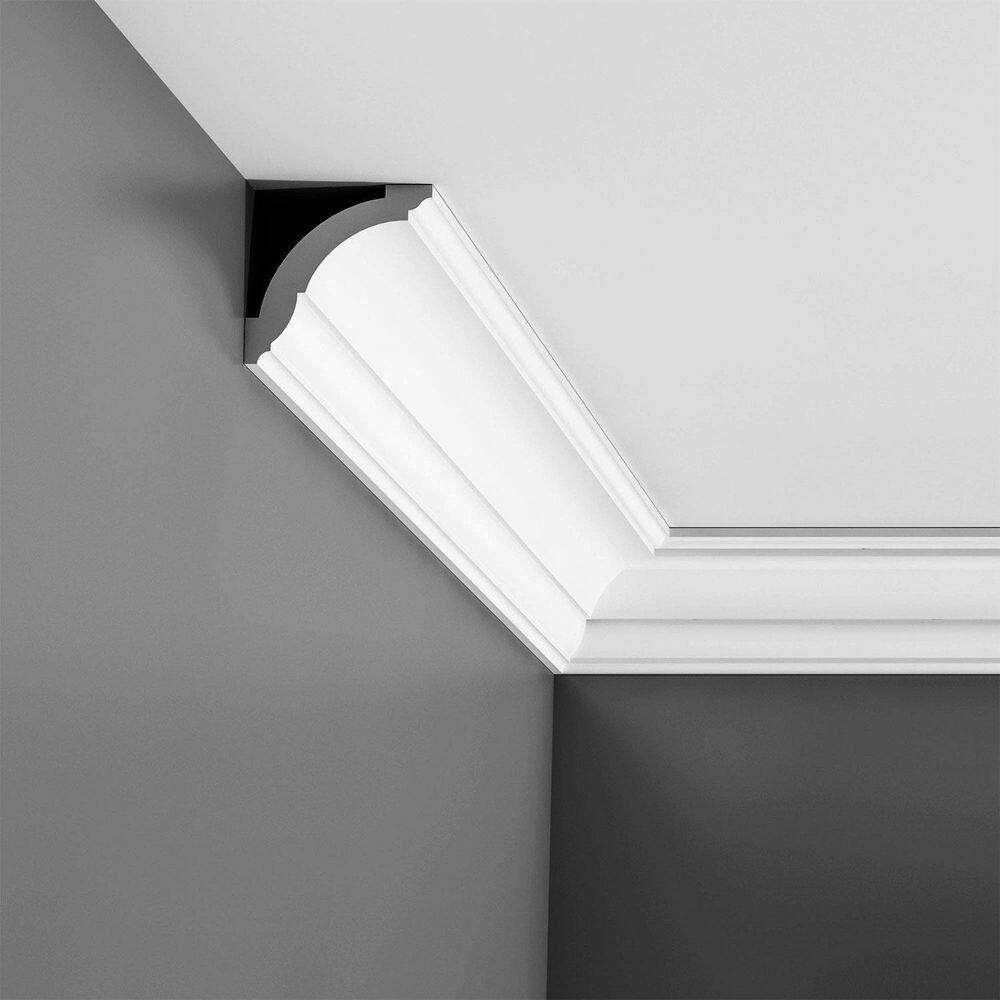 ORAC DECOR 2-3/4 in. x 2-3/4 in. x 78-3/4 in. Primed White Plain Polystyrene Crown Moulding (22-Pack)